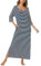 Uniexcosm Long Nightdress for Women Nightgowns 3/4 Sleeve Cotton Nighties Baggy Ladies Nightshirts with Pockets Plus Size Sleep Dress Nightwear Loungewear Sleepwear S-XXL Navy Blue