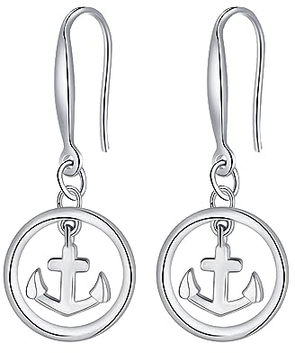 J.MUEN Anker Ohrringe 925 Sterling Silber Ohrringe Ohrhänger für Damen Mädchen mit Geschenkbox