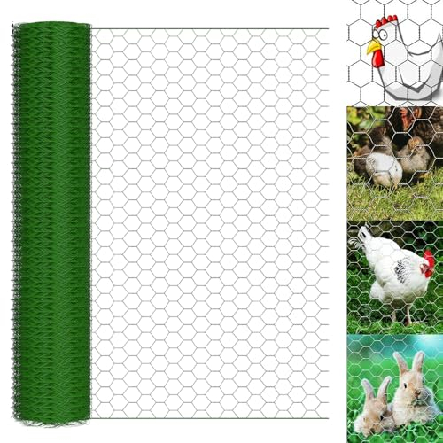 Drahtgitter - Maschenweite 25mm - 50cm Höhe x 25m Länge - Rolle extra lang - Metallgitter als Volierendraht, Kaninchendraht, Wühlmausgitter für Hochbeet im Garten