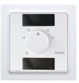 Eltako Funk-Temperatur-Regler mit Handrad im E-Design55, 2 Solarzellen und Batterie, reinweiß glänzend FTR55ESB-wg