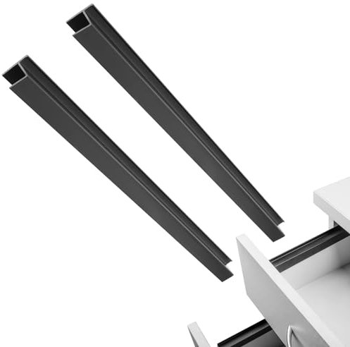 2 Stück Hängeregistraturschienen 40,6 cm PVC-Schublade schwarz Aktenschrankschienen zum Aufhängen von Dateien 1/2 Schubladenseiten Briefgröße Aktenaufbewahrung Hängeregistratur-Organizer hält Ordner