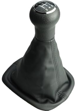 Newtown2700-parts Schaltknauf Schaltsack Schaltmanschette Rahmen - Scharz, Naht Schwarz, Kappe in Schwarz und Chromlook kompatibel/Ersatzteil für VW PASSAT 3B 3BG B5 5.5 5 GANG