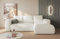 Easy4You Lami Creme Ecksofa L-Form Rechts 266 x 89 x 164 cm mit Schlaffunktion und Stauraum - Schlafsofa mit Bettkasten - Moderne Wohnzimmermöbel – Stoff: Boucle 01