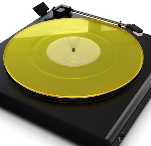 Tappetino per giradischi Slipmat: acrilico giradischi piatto in vinile Slipmat per giradischi antistatico più stretto e definito basso, giallo