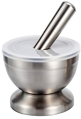 PRETYZOOM 304 bol de pilon mortier et pilon en bois mortier et pilon à guacamole mortier et pilon en mortier pilon ail outils de cuisine ustensiles de cuisine broyeur