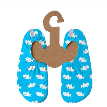 Slipstop Zapatillas de baño para niños, diseño de gatos divertidos, multicolor, Tiburones para bebés, 21/23 EU