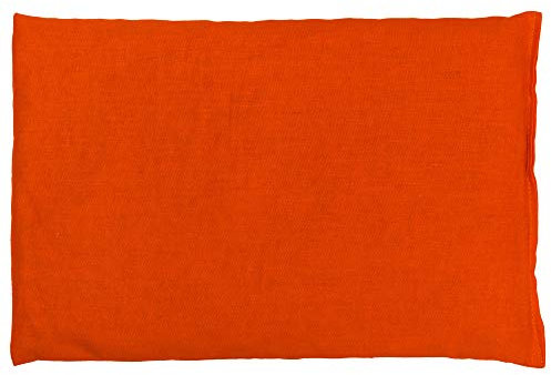 Coussin graines de lin + lavande 30 x 20 cm, orange - Coussin chaud au four traditonnel et micro-ondes & compresse froide au réfrigérateur et congélateur - 30x20cm