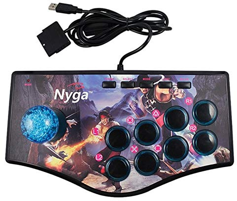 Hztuang Retro Joystick de Usb Del Controlador de Juegos de Arcade Rocker para Ps2 / / Pc/Android Smart Tv Vibrador Incorporado Joystick de Ocho Direcciones (No.A)
