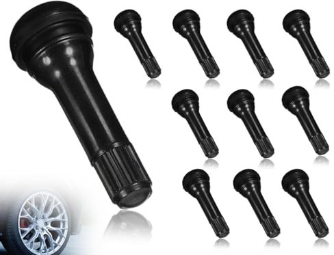 AOYEGIC 10 Stück TR413 Gummi Ventile,Reifen Gummiventile,Snap-in Reifenventil,Universal Felgenventile,tubeless Autoventil,autoreifen Felgen Ventile(Schwarz)