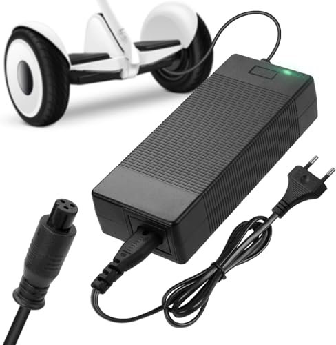 Ainiv Caricabatterie Scooter Elettrico, 42V 2A Adattatore di Alimentazione Caricabatteria Universale EU 3 Pin, Caricabatteria per Batteria al Litio da 36 V, Scooter Autobilanciato, Bici Elettrica