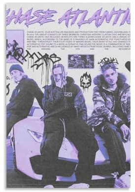 RISUANHENM Chase Atlantic Poster, Raumdekoration, künstlerisches Poster für Zimmer, ästhetische Leinwand, Wandkunst, Schlafzimmer-Dekor, 40 x 60 cm, ungerahmter Stil