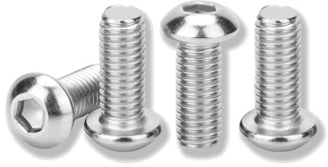 Metuja Bulloni a testa cilindrica M8 da 1,25 x 30 mm (25 pezzi), in acciaio inossidabile, filettatura completa, argento, a brugola esagonale