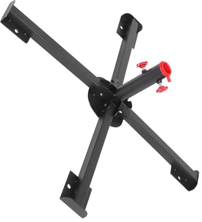 Garneck Robust Stainless Steel Xmas Tree Stand Heavy Duty Patio Umbrella Base Outdoor Christmas Tree Support Thickened Cross Legs