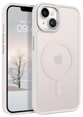 GaoBao Hülle für iPhone 13, Kompatibel mit MagSafe Handyhülle Durchscheinend Stoßfest Anti-Fingerabdruck Magnetisch Schutzhülle für iPhone 13 - Hellgrau