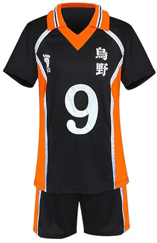 bi bi hou Haikyuu Cosplay Kostüm Karasuno High School Trikot Set T-Shirt und Shorts Haikyuu Tobio Kageyama Volleyball Club Uniform Jersey Weihnachten Halloween Karneval Party Sport Kostüm