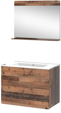 Vicco Ensemble de Meubles de Salle de Bains Izan, Oldstyle, 3 pièces avec Miroir