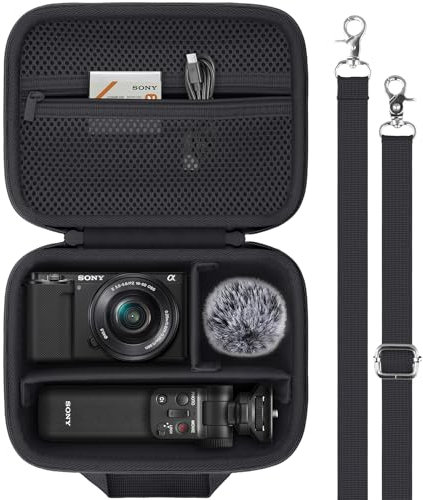 Baval for Sony ZV-E10/ZV-E1/ZV-E10 II Vlog Digital Camera Hard Carrying Case,Compatible with Tripod(GP-VPT2BT),Microphone,Camera Len and Accrssory(Black Case)