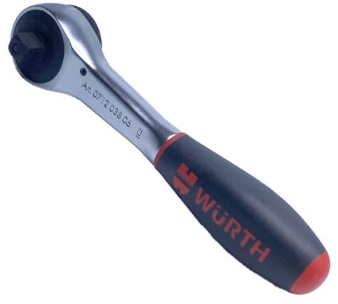 Würth 3/8 Zoll Umschaltknarre mit 360°-Drehgriff und Drehteller Umschaltung kompakte Ratsche Bit-Ratsche 071203806
