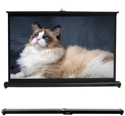 LIYI929GP Pantalla De Proyector 50 40 30 20 Pulgadas, Tela Proyector Manual Formato 4:3/16:9 4K, Plegable De Doble Cara, Fácil De Transportar, para Cine En Casa, Oficina, Scuela, Cámping(16:9 20inch)