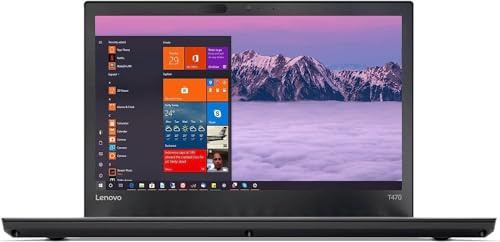Lenovo ThinkPad T470 Ordinateur Portable Professionnel, écran HD 14 Pouces (1366 x 768), Intel Core i5-7200U, 8 Go de RAM, SSD de 256 Go, Clavier américain QWERTY, Windows 11 Pro (reconditionné)