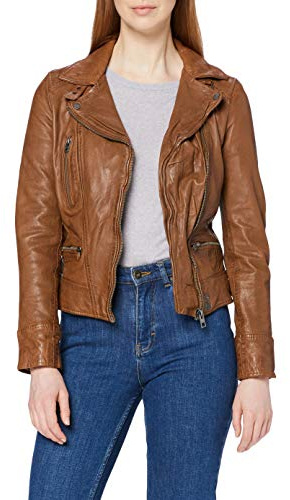 Oakwood Damen Leder Jacke Braun Braun Large (Herstellergröße: Large)