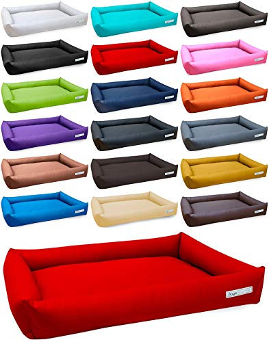 dogsfavorite, Hundebett Starter aus Kunstleder, Hundekissen, Pflegeleicht, 100 x 75 cm, rot
