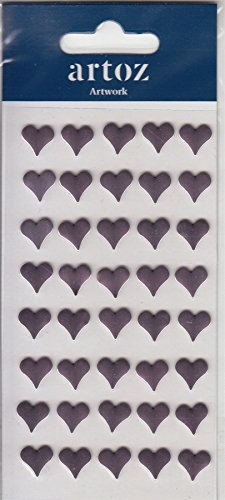 Artoz Artwork Strass Sticker Herzen flach 185620-161 10 mm hell-rosa metallisch glänzend
