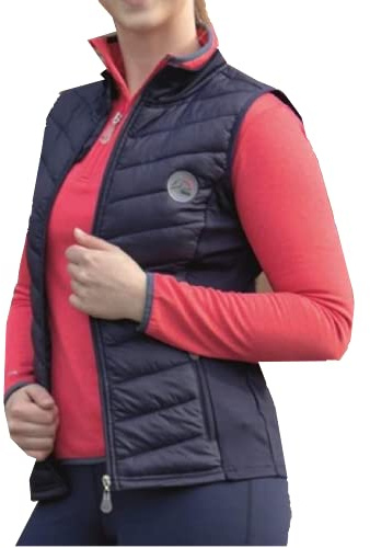 HKM Damen Basel Style Nylon Weste, Dunkelblau, L