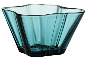 Iittala Alvar Aalto Schale 75 mm, seeblau | Designklassiker, mundgeblasen in Finnland, Form und Farbvariante nicht mehr in Produktion, skandinavisches Designobjekt