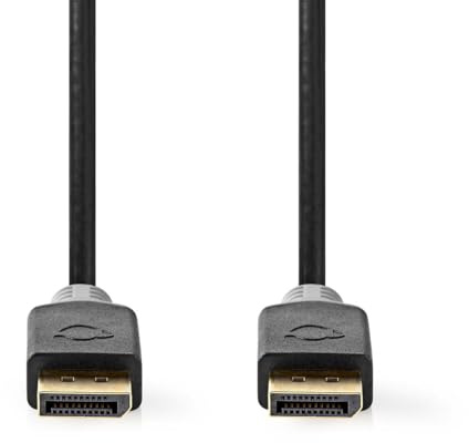 Nedis Displayport-Kabel - DisplayPort Stecker - DisplayPort Stecker - Vergoldet - 2.00 M - Rund - Anthrazit/Grau