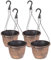 YouGarden 4 x Acorn 25cm (10in) Hanging Baskets in Copper-Effect