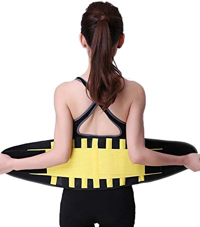 Bauchweggürtel Bauchgürtel, Taille Trimmer Sport Powergürtel Waisttrainer, Schwitzgürtel, Hot Sauna Belt, Bauch Fett Weg Gürtel, Bauchgurt für Damen und Männer Korsett Gürtel Fitnessgürtel Gelb 2XL