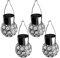 4er Set Solar Kugel Hängeleuchte Solar Lampe Kugelleuchte Edelstahl Gartenleuchte Solarlampe Hängekugel Gartenbeleuchtung