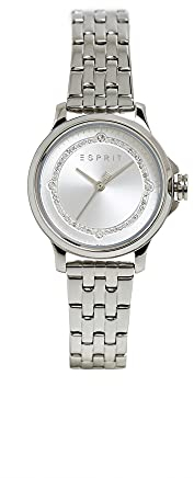 ESPRIT Edelstahl-Uhr mit Zirkonia-Besatz