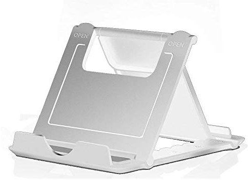 MYLB Cell Phone Stand, Universal Foldable Tablet Stand Multi-angle Pocket Desktop Holder Cradle (White)