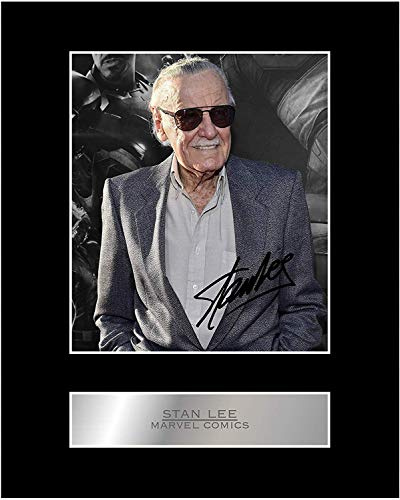 Iconic Pics Stan Lee Signiertes Foto mit Passepartout, #05, gedrucktes Autogramm, Geschenk