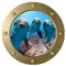 3D Sea Life Wandaufkleber Delfin U Boot Fenster Fliesenaufkleber Unterwasser Welt Fliesensticker Wandtattoo Bullauge Deko für WC Bade Wohnzimmer Schlafzimmer