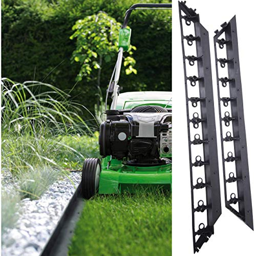 GARDENIX Bordure de Jardin en Plastique 8 mètres avec 24 Piquets d'ancrage Bordurette de Pelouse Flexible Bordure de Gazon, 55 x 140 mm