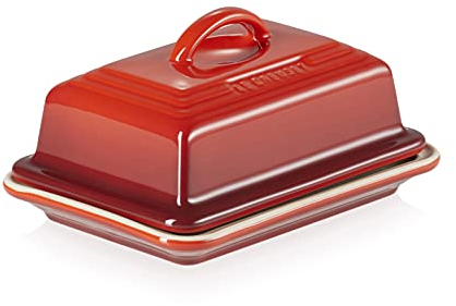 Le Creuset Butterdose aus Steinzeug, 900 g, 17 x 12.5 x 9 cm, Kirschrot, 80837170600003