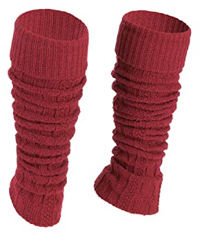 Ateena Wool Leg Warmers for Ladies, Soft Winter Knit Crochet Anklewarmers in Braid Pattern, Women's Gaiters for Dance or Ballet, Chunky Boot Cuffs in One Size