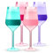 Host Wine Freeze Double-Walled Stemmed Wine Glasses Freezer Cooling Cups with Active Cooling Gel and Insulated Silicone Grip | Set of 4 Plastic Tumblers, 6.5 oz (192 ml) - Tinted (10036)