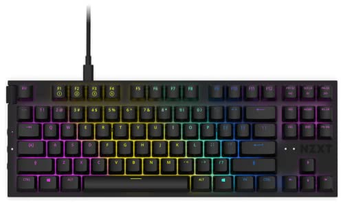 NZXT Function TKL 2022 Mechanische PC Gaming Tastatur - beleuchtet - lineare RGB Schalter - MX kompatible Schalter - Hot Swap - Aluminium Cover - Mechanical Gaming Keyboard | DE (QWERTZ) Schwarz