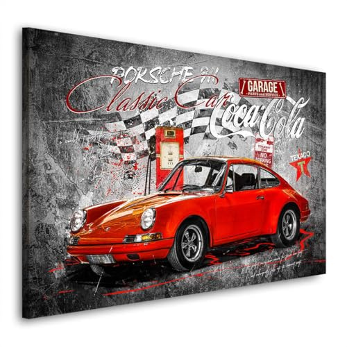 Kunstgestalten24 Leinwandbild 911 Pop Art Autobild Wandbild Abstrakt Kunstdruck Wanddeko XXL Wandekoration Gemälde Deko Bilder Modern Art Bild Kunst Leinwand