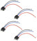 ECSiNG 4 Stück H4 Männlich Scheinwerferstecker Adapter mit Kabelbaum für H4 HB2 9003 Stecker 3 Pin Scheinwerferbirne Verlängerungsstecker