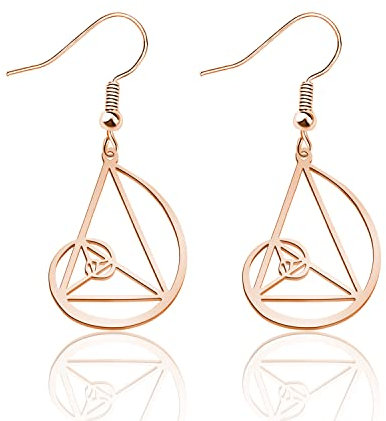 PLITI Goldenes Verh?ltnis Ohrringe f¨¹r Mathematik-Liebhaber, Fibonacci-Spirale, Geschenk, heilige Geometrie, Mathematik, Schmuck, Mathematiker, Geschenk, M, Edelstahl