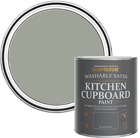 Rust-Oleum Light Green Scrubbable Kitchen Cupboard Paint in Satin Finish - Tea Leaf 750ml