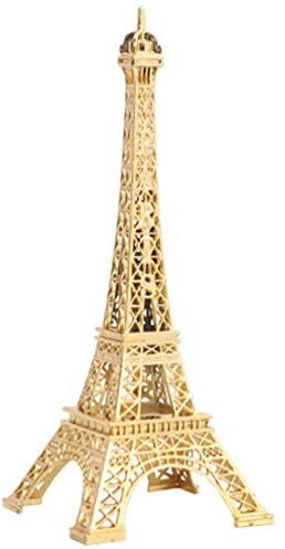 DECHOUS Eiffelturm-Statue, Metall, Paris, Eiffelturm, Sammlerfigur, Eisen, Handwerk, Architektur, Modell, Desktop-Ornament für Zuhause, Tischdekoration, Reisen, goldfarben, 13 cm