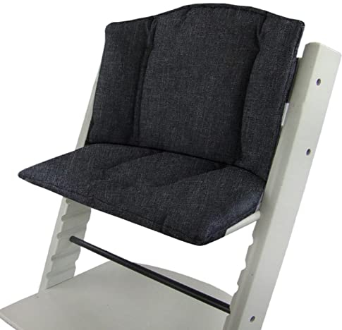 BAMBINIWELT Ersatzbezug Bezug Sitzkissen Kissen-Set Sitzverkleinerer kompatibel mit STOKKE Tripp Trapp für Hochstuhl-Kinderstuhl MELIERT (meliert schwarz)