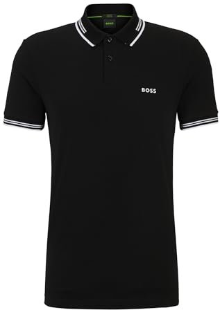 BOSS Mens Polo Shirt Polo Shirt Short Sleeve Top Black L