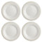 UPware Beaded Melamine Round Dessert Plates, Small Serving Plates, for Appetizer, Snacks, and Side Dishes, Cream, 6 Inch, Set of 4